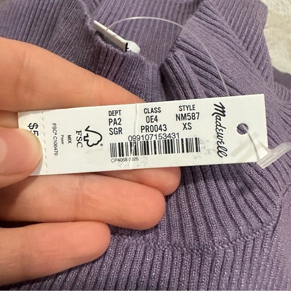 Madewell The Signature Knit Mockneck Sweater Tank smoky grape - Picture 6 of 6